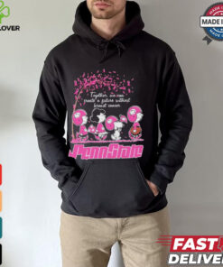 Peanuts Characters X Penn State Football Together, We Can Create A Future Without Breast Cancer Shirt