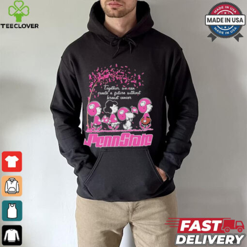 Peanuts Characters X Penn State Football Together, We Can Create A Future Without Breast Cancer Shirt
