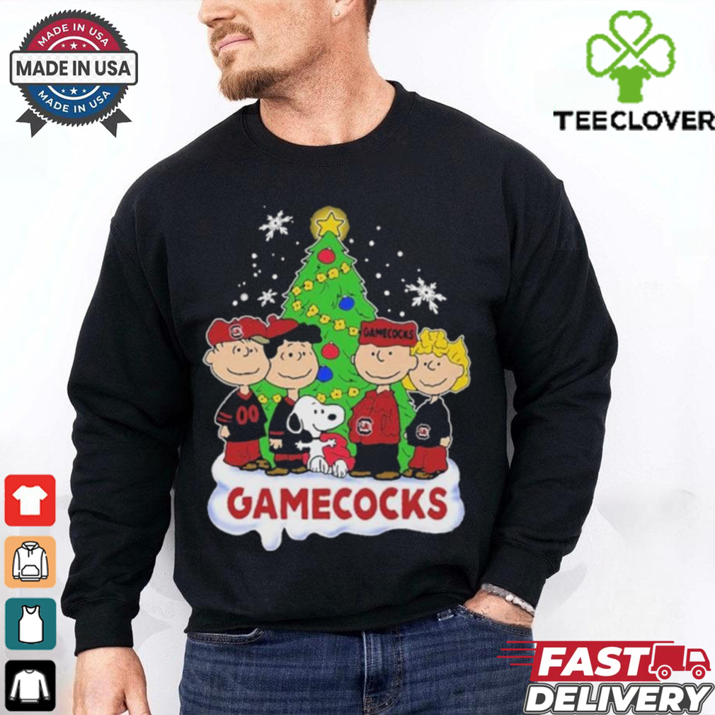 Peanuts Characters X South Carolina Gamecocks Merry Christmas Shirt Peanuts Characters X South Carolina Gamecocks Merry Christmas Shirt