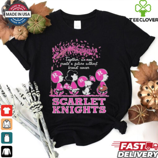 Peanuts Characters x Rutgers Scarlet Knights Together We Can Create A Future Without Breast Cancer Shirt