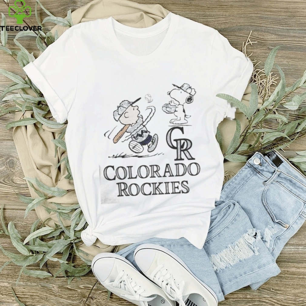 Peanuts Charlie Brown And Snoopy Playing Baseball Colorado Rockies shirt -  Limotees