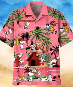 Peanuts Charlie Brown And Snoopy Print Hawaiian Shirt