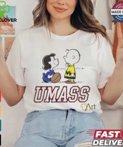 Peanuts Charlie Brown and Lucy UMass football shirt