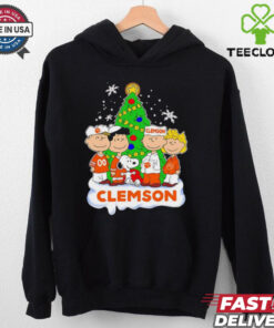 Peanuts Clemson Tigers Christmas tree shirt 1 Peanuts Clemson Tigers Christmas tree shirt