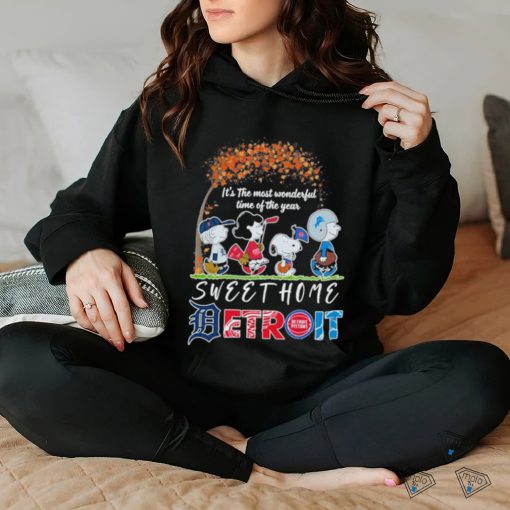 Peanuts Detroit Team Sports Sweet Home Fall It’s The Most Wonderful Time Of The Year Shirt
