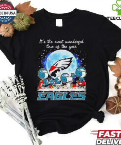 Peanuts Eagles it’s the most wonderful time of the year Christmas shirt