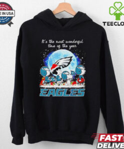 Peanuts Eagles it’s the most wonderful time of the year Christmas shirt