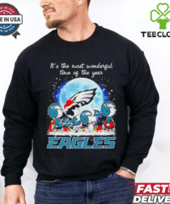 Peanuts Eagles it’s the most wonderful time of the year Christmas shirt