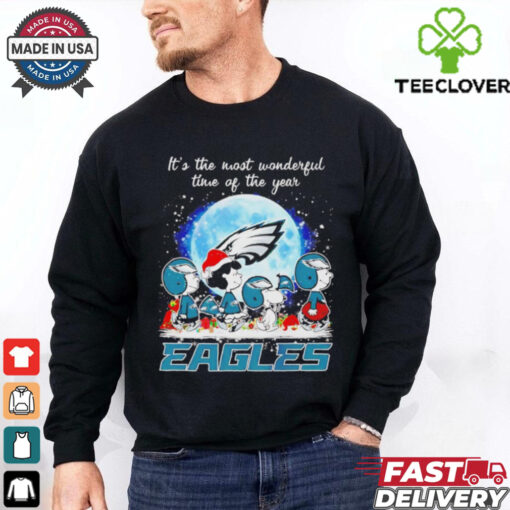 Peanuts Eagles it’s the most wonderful time of the year Christmas shirt