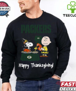 Peanuts Green Bay Packers Football Happy Thanksgiving T Shirt
