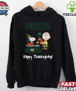 Peanuts Green Bay Packers Football Happy Thanksgiving T Shirt