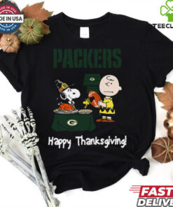 Peanuts Green Bay Packers Football Happy Thanksgiving T Shirt