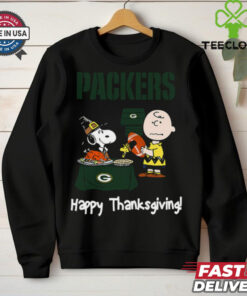 Peanuts Green Bay Packers Football Happy Thanksgiving T Shirt