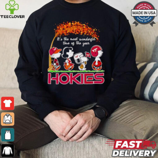 Peanuts Hokies fall it’s the most wonderful time of the year hoodie, sweater, longsleeve, shirt v-neck, t-shirt