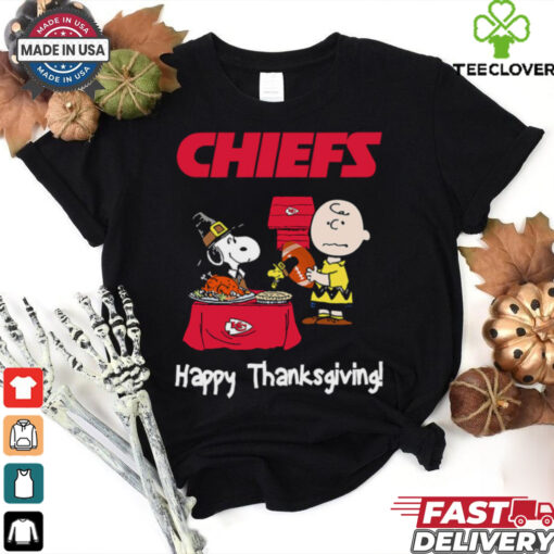 Peanuts Kansas City Chiefs Football Happy Thanksgiving T Shirt