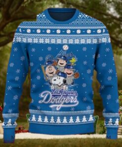 Peanuts Los Angeles Dodgers Blue Ugly Christmas Sweater