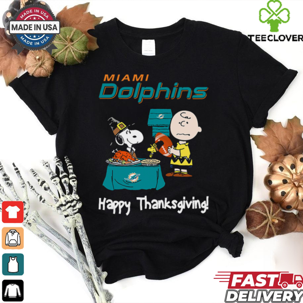 Peanuts Miami Dolphins Football Happy Thanksgiving T Shirt Peanuts Miami Dolphins Football Happy Thanksgiving T Shirt