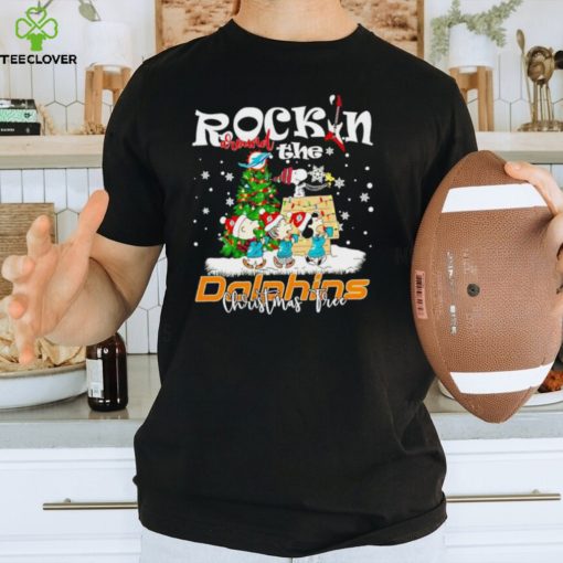 Peanuts NFL Miami Dolphins Rockin Around Christmas Tree shirt