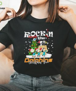 Peanuts NFL Miami Dolphins Rockin Around Christmas Tree shirt
