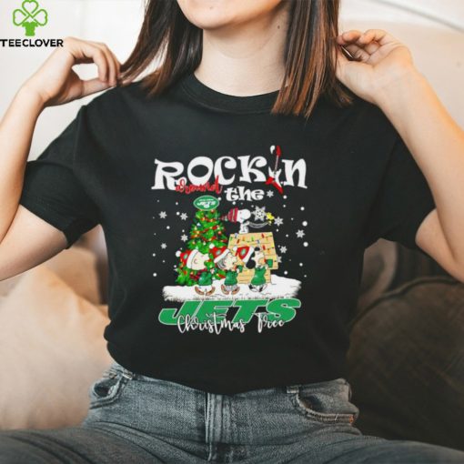 Peanuts NFL New York Jets Rockin Around Christmas Tree shirt