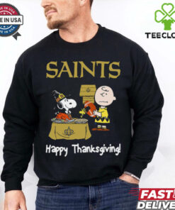 Peanuts New Orleans Saints Football Happy Thanksgiving T Shirt