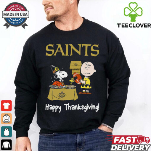 Peanuts New Orleans Saints Football Happy Thanksgiving T Shirt