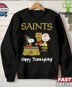 Peanuts New Orleans Saints Football Happy Thanksgiving T Shirt