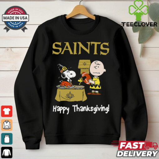 Peanuts New Orleans Saints Football Happy Thanksgiving T Shirt