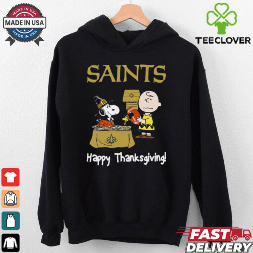 Peanuts New Orleans Saints Football Happy Thanksgiving T Shirt