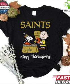 Peanuts New Orleans Saints Football Happy Thanksgiving T Shirt