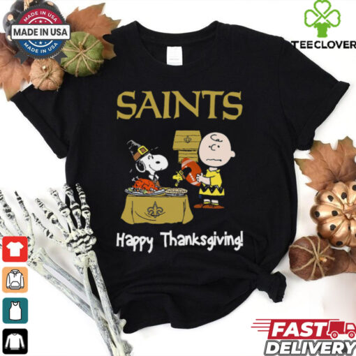 Peanuts New Orleans Saints Football Happy Thanksgiving T Shirt