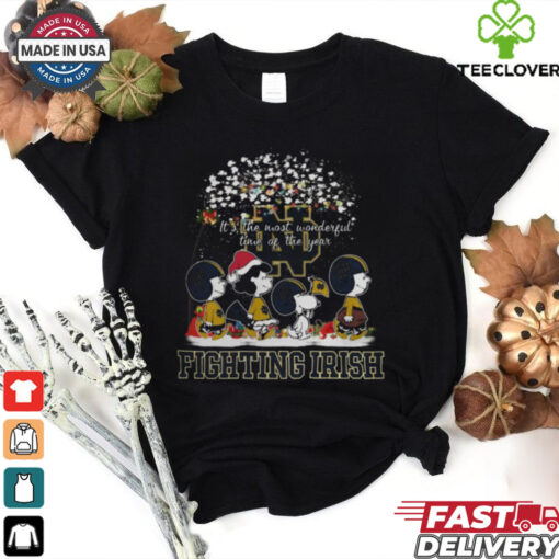 Peanuts Notre Dame Fighting Irish It’s The Most Wonderful Time Of The Year Winter Shirt