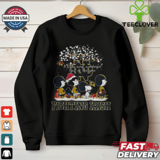 Peanuts Notre Dame Fighting Irish It’s The Most Wonderful Time Of The Year Winter Shirt