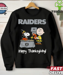 Peanuts Oakland Raiders Football Happy Thanksgiving T Shirt