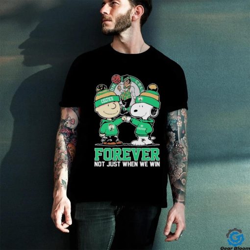 Peanuts Snoopy And Charlie Brown Boston Celtics Forever Not Just When We Win Shirt