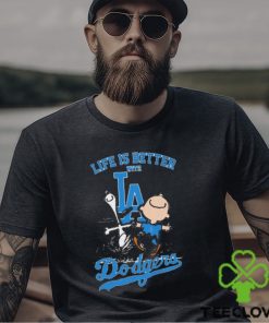 Peanuts Snoopy And Charlie Brown Life Is Better With Los Angeles Dodgers Shirt