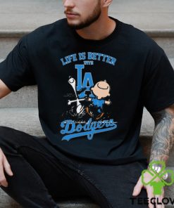 Peanuts Snoopy And Charlie Brown Life Is Better With Los Angeles Dodgers Shirt