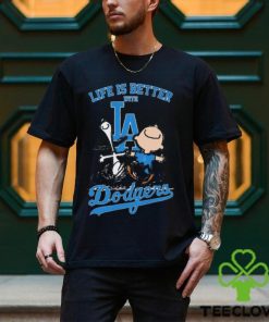 Peanuts Snoopy And Charlie Brown Life Is Better With Los Angeles Dodgers Shirt