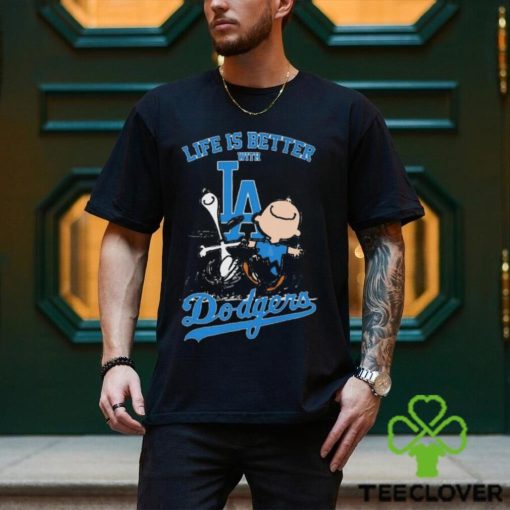 Peanuts Snoopy And Charlie Brown Life Is Better With Los Angeles Dodgers Shirt