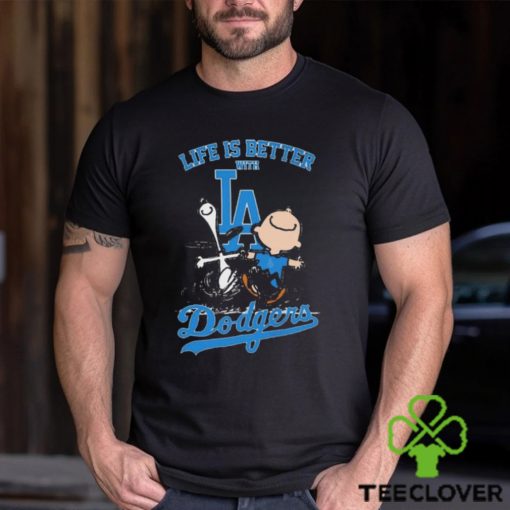 Peanuts Snoopy And Charlie Brown Life Is Better With Los Angeles Dodgers Shirt