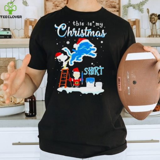 Peanuts Snoopy And Charlie Brown Wall Paint Detroit Lions This Is My Christmas Shirt