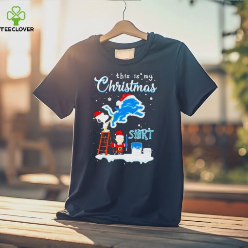 Peanuts Snoopy And Charlie Brown Wall Paint Detroit Lions This Is My Christmas Shirt