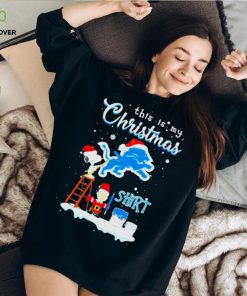 Peanuts Snoopy And Charlie Brown Wall Paint Detroit Lions This Is My Christmas Shirt