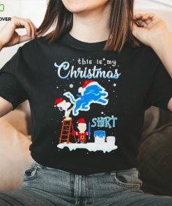 Peanuts Snoopy And Charlie Brown Wall Paint Detroit Lions This Is My Christmas Shirt