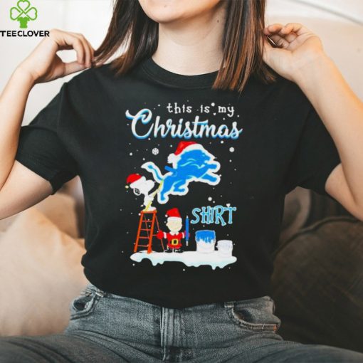 Peanuts Snoopy And Charlie Brown Wall Paint Detroit Lions This Is My Christmas Shirt