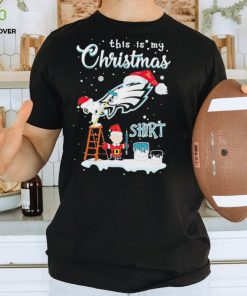 Peanuts Snoopy And Charlie Brown Wall Paint Philadelphia Eagles This Is My Christmas Shirt