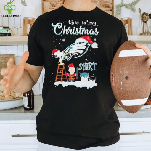 Peanuts Snoopy And Charlie Brown Wall Paint Philadelphia Eagles This Is My Christmas Shirt