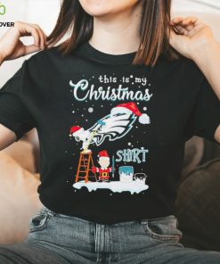 Peanuts Snoopy And Charlie Brown Wall Paint Philadelphia Eagles This Is My Christmas Shirt