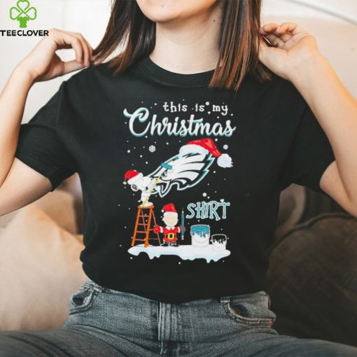 Peanuts Snoopy And Charlie Brown Wall Paint Philadelphia Eagles This Is My Christmas Shirt