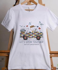 Peanuts Snoopy And Charlie Browns Lets’ Grow Together Autism Awareness Shirt